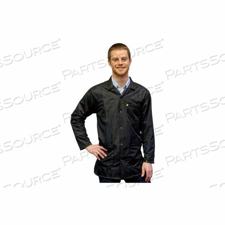 ESD 3/4 LENGTH JACKET, SNAP CUFF, BLACK, 2XL by Transforming Technologies LLC ESD 3/4 LENGTH JACKET, SNAP CUFF, BLACK, 2XL by Transforming Technologies LLC