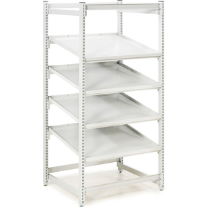 FIFO FLOW RACK M36, 4 STEEL SHELVES, 36-27/37"W X 31-49/71"D X 73-3/13"H, 485 LB. CAP.- GRAY by Treston