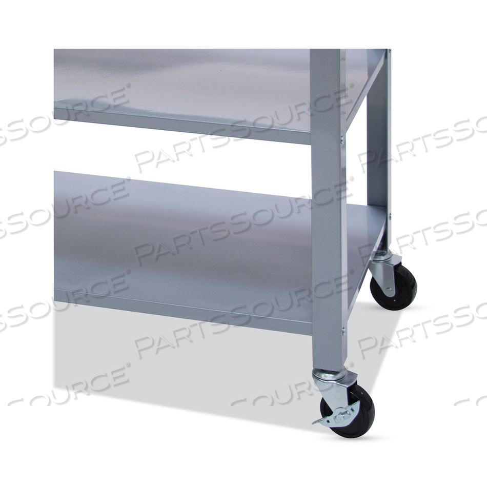 COUNTERTOP SERVING CART, WOOD, 3 SHELVES, 3 DRAWERS, 35.5" X 19.75" X 34.25", OAK/GRAY by Vertiflex COUNTERTOP SERVING CART, WOOD, 3 SHELVES, 3 DRAWERS, 35.5" X 19.75" X 34.25", OAK/GRAY by Vertiflex