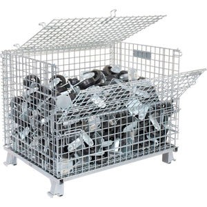 FOLDING WIRE CONTAINER 40X32X34-1/2 3000-4000 LB. CAP WITH LID by Nashville Wire
