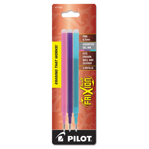 REFILL FOR PILOT FRIXION ERASABLE, FRIXION BALL, FRIXION CLICKER AND FRIXION LX GEL INK PENS, FINE TIP, ASSORTED INK, 3/PACK by Pilot