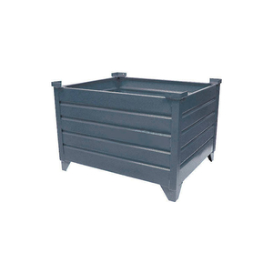 STACKABLE STEEL CONTAINER SOLID, 48"L X 42"W X 24"H, GRAY by Topper Industrial