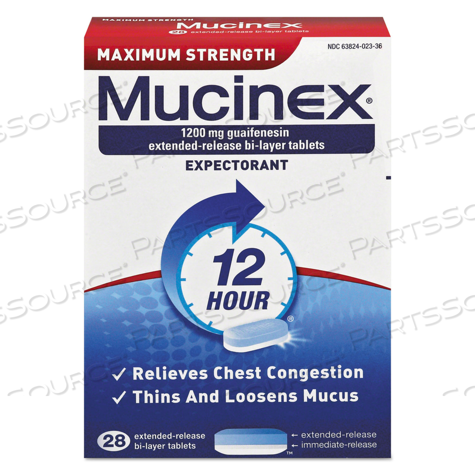 MAXIMUM STRENGTH EXPECTORANT, 28 TABLETS/BOX, 24 BOXES/CARTON 