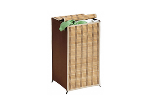 TALL WICKER WEAVE HAMPER WITH STEEL INNER FRAME by Honey-Can-Do TALL WICKER WEAVE HAMPER WITH STEEL INNER FRAME by Honey-Can-Do