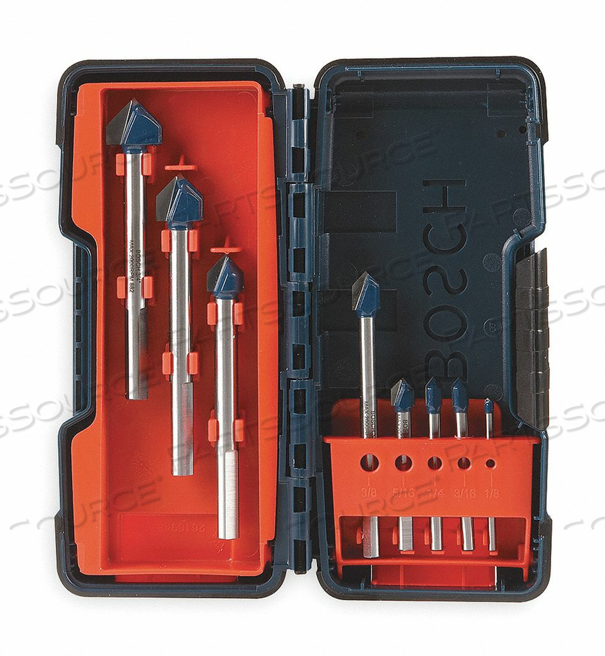 GLASS AND TILE BIT SET 1/8-3/4 8 PC by Bosch Tools GLASS AND TILE BIT SET 1/8-3/4 8 PC by Bosch Tools