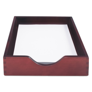 HARDWOOD STACKABLE DESK TRAYS, 1 SECTION, LETTER SIZE FILES, 10.25" X 12.5" X 2.5", MAHOGANY by Carver