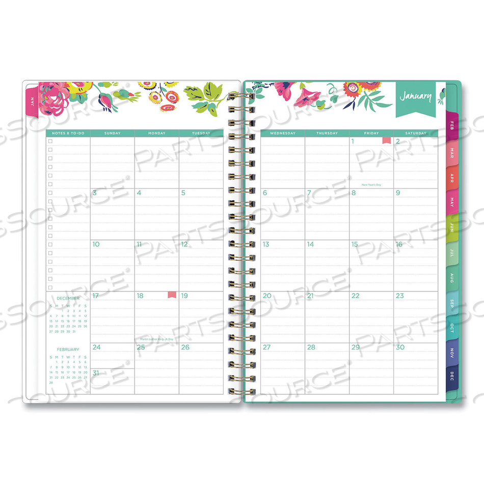 DAY DESIGNER PEYTON CREATE-YOUR-OWN COVER WEEKLY/MONTHLY PLANNER, FLORAL ARTWORK, 8 X 5, WHITE, 12-MONTH (JAN-DEC): 2023 