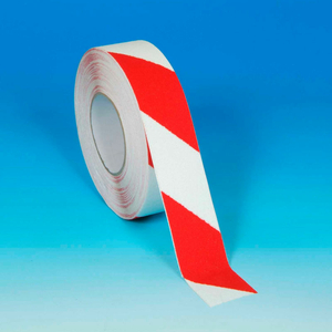 ANTI SLIP TAPE, RED/WHITE, 2" X 60', 60 GRIT by Heskins LLC