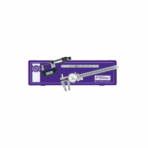 3-PIECE DIAL CALIPER, MICROMETER & STEEL RULE TOOLMAKERS UNIVERSAL MEASURING SET by Fowler 3-PIECE DIAL CALIPER, MICROMETER & STEEL RULE TOOLMAKERS UNIVERSAL MEASURING SET by Fowler