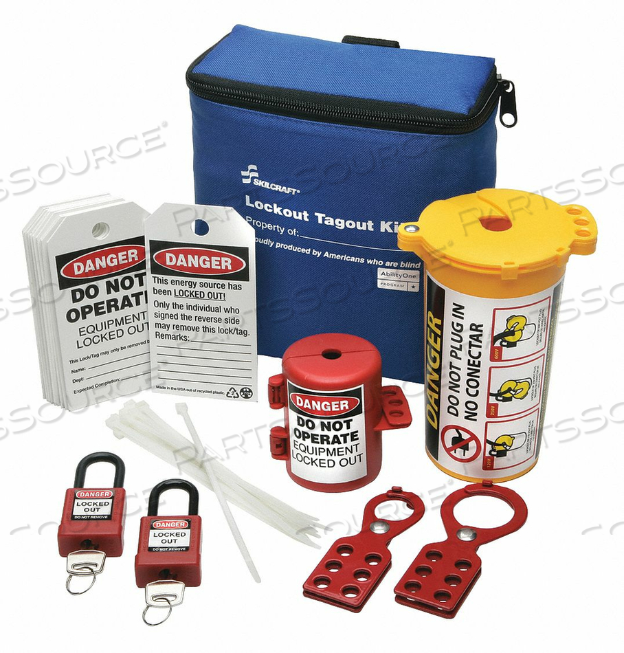 LOCKOUT/TAGOUT KIT BLUE FILLED TOOL BOX by Ability One LOCKOUT/TAGOUT KIT BLUE FILLED TOOL BOX by Ability One