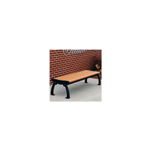 FROG FURNISHINGS RECYCLED PLASTIC 6 FT. HERITAGE BACKLESS BENCH, CEDAR BENCH/BLACK FRAME by Jayhawk Plastics