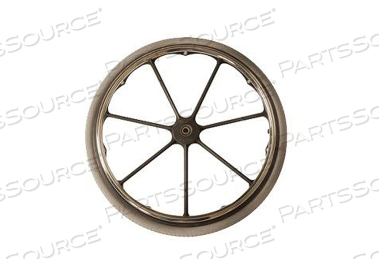 ASSEMBLY, REPLACEMENT REAR WHEEL, 24IN SIZE, COMPOSITE, URETHANE, WITH HANDRIM, FOR WHEELCHAIRS by Invacare Corporation ASSEMBLY, REPLACEMENT REAR WHEEL, 24IN SIZE, COMPOSITE, URETHANE, WITH HANDRIM, FOR WHEELCHAIRS by Invacare Corporation