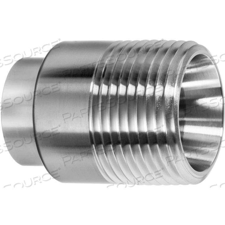 304 SS STRAIGHT ADAPTER, TUBE-TO-MALE THREADED PIPE FOR BUTT WELD FITTINGS - FOR 1" TUBE OD 