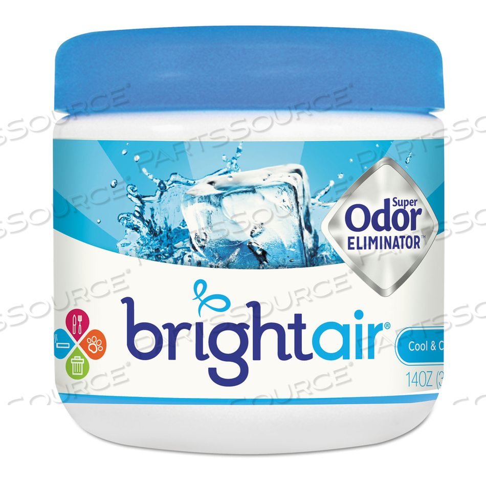 SUPER ODOR ELIMINATOR, COOL AND CLEAN, BLUE, 14 OZ JAR by Bright Air
