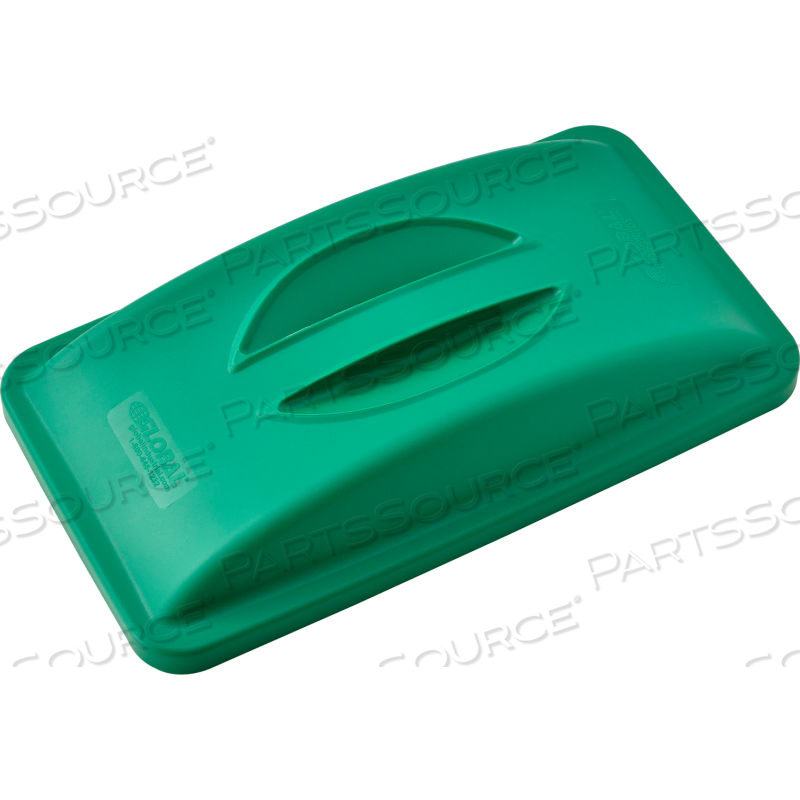 SOLID RECYCLING LID W/HANDLE - GREEN by Approved Vendor