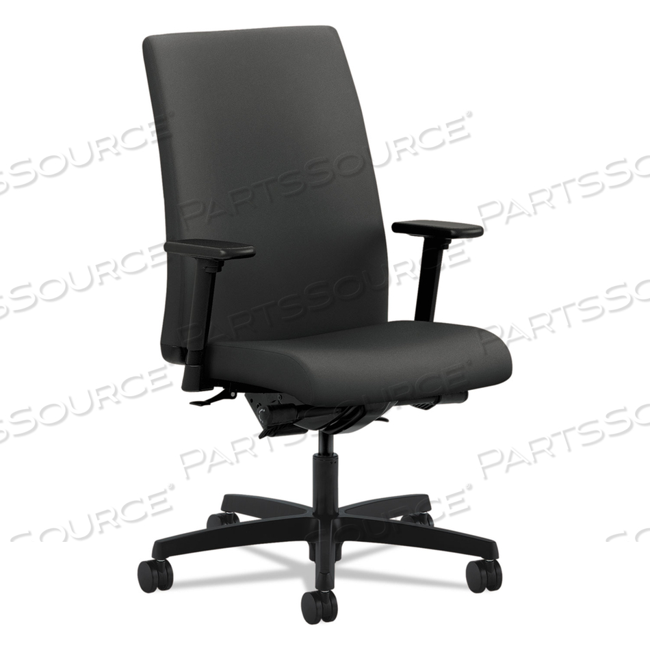 IGNITION SERIES MID-BACK WORK CHAIR, SUPPORTS UP TO 300 LB, 17" TO 22" SEAT HEIGHT, IRON ORE SEAT/BACK, BLACK BASE 