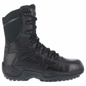 RB8874 MEN'S STEALTH 8" BOOT WITH SIDE ZIPPER, BLACK, SIZE 5.5 M by Reebok