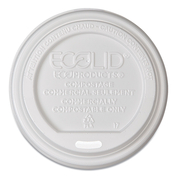 ECOLID RENEWABLE/COMPOSTABLE HOT CUP LIDS, PLA, FITS 8 OZ HOT CUPS, 50/PACKS, 16 PACKS/CARTON by Eco-Products
