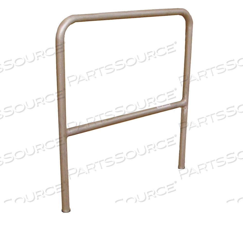 HANDRAIL SECTION, TOE BOARD NOT INCLUDED, FLOOR MOUNTED RAIL MOUNTING, ROUND, SILVER by Approved Vendor