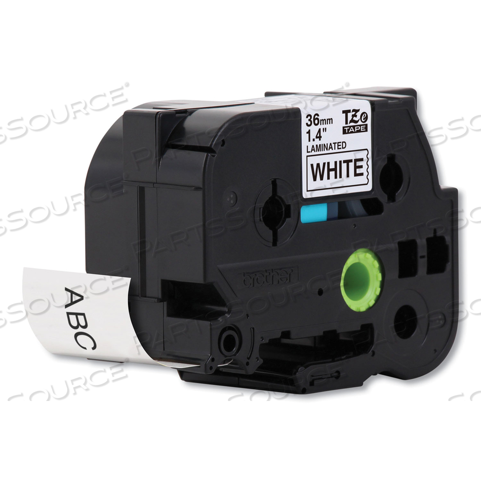 TZE STANDARD ADHESIVE LAMINATED LABELING TAPE, 1.4" X 26.2 FT, BLACK ON MATTE WHITE by Brother TZE STANDARD ADHESIVE LAMINATED LABELING TAPE, 1.4" X 26.2 FT, BLACK ON MATTE WHITE by Brother