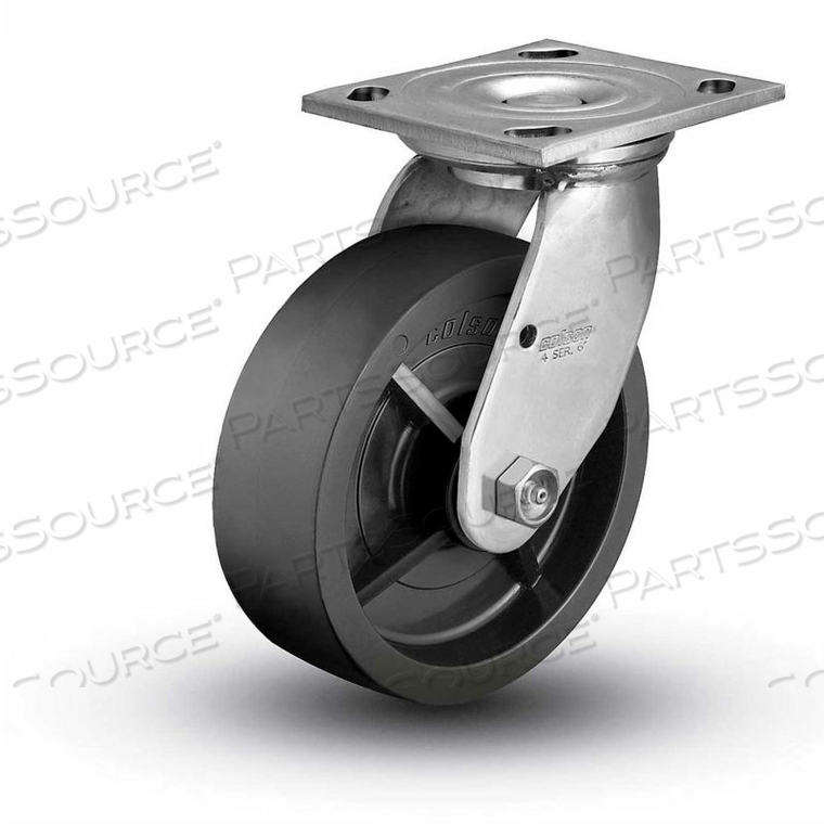 4 SERIES SWIVEL PLATE CASTER - SOLID POLYOLEFIN 4" DIA. 500 LB. CAP. 