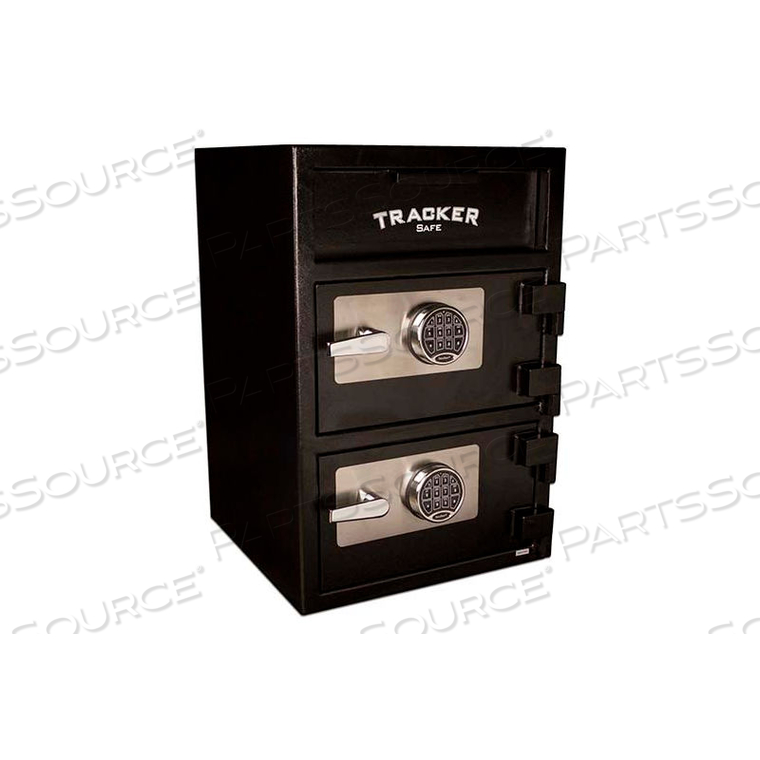 DEPOSIT SAFE - - TWO COMPARTMENT ELECTRONIC LOCK - 20 X 20 X 30 - BLACK by Tracker Safe DEPOSIT SAFE - - TWO COMPARTMENT ELECTRONIC LOCK - 20 X 20 X 30 - BLACK by Tracker Safe