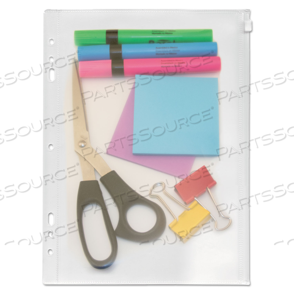 ZIP-ALL RING BINDER POCKET, 8.5 X 11, CLEAR by Angler's