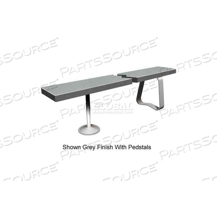 12" X 72" SOLID PLASTIC LOCKER BENCH TOP CHARCOAL 