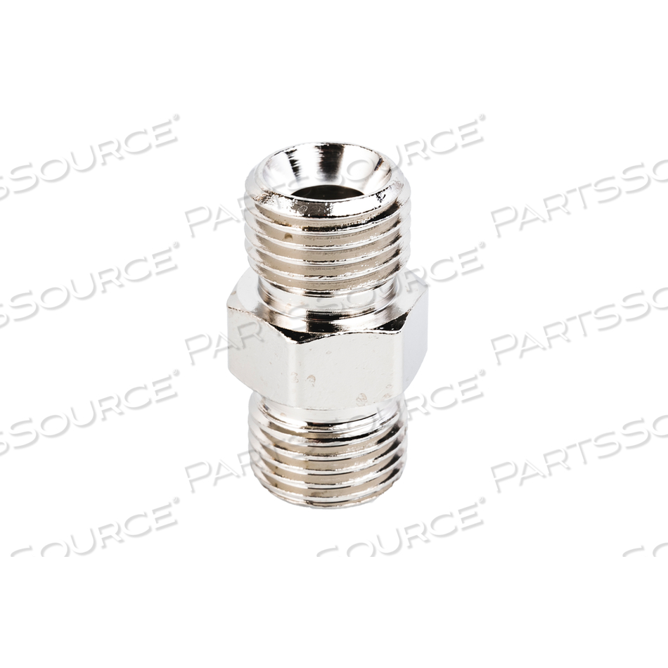 ADAPTER, BRASS, NICKEL PLATED FINISH, OXYGEN GAS TYPE, 200PSI MAXIMUM PRESSURE, DISS MALE X DISS MALE OUTER CONNECTION TYPE by Precision Medical, Inc.