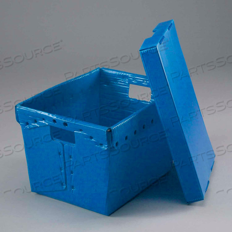 CORRUGATED PLASTIC POSTAL MAIL TOTE WITH LID 18-1/2X13-1/4X12 BLUE by Approved Vendor CORRUGATED PLASTIC POSTAL MAIL TOTE WITH LID 18-1/2X13-1/4X12 BLUE by Approved Vendor