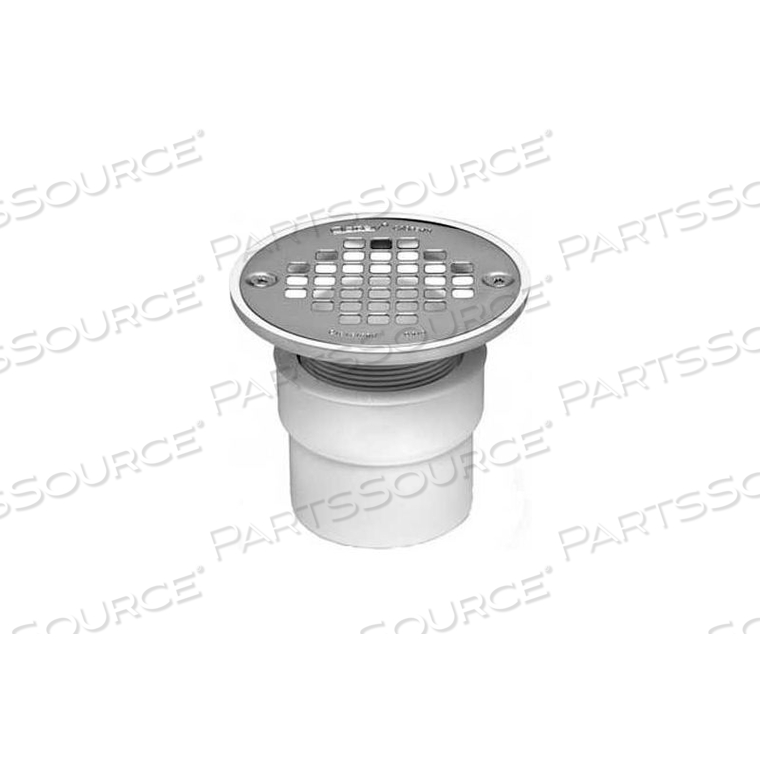 2" - 3" ABS DRAIN WITH ROUND STAINLESS STEEL SCREW-TITE STRAINER 