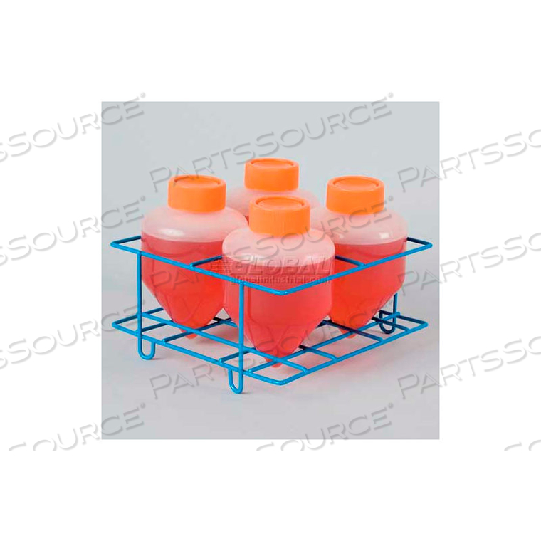 CENTRIFUGE TUBE RACK 198560500, FOR CONICAL/ROUND BOTTOM 500ML TUBES, 4 PLACES, BLUE, 1/PK by Bel-Art Products
