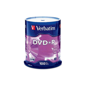 DVD+R DISC, 4.7GB, 120 MINUTES, 16X, 100/PK, SILVER by Verbatim