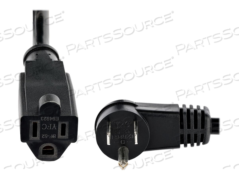 6FT (2M) POWER EXTENSION CORD, RIGHT ANGLE NEMA 5-15P TO NEMA 5-15R, 13A 125V, 16AWG, COMPUTER POWER EXTENSION CORD, FLAT EXTENSION CORD, AC by StarTech.com Ltd. 6FT (2M) POWER EXTENSION CORD, RIGHT ANGLE NEMA 5-15P TO NEMA 5-15R, 13A 125V, 16AWG, COMPUTER POWER EXTENSION CORD, FLAT EXTENSION CORD, AC by StarTech.com Ltd.