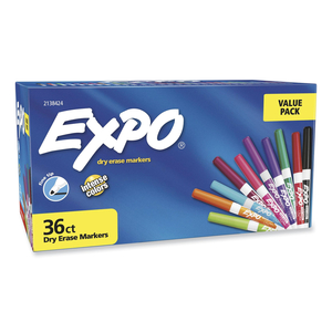 LOW ODOR DRY ERASE VIBRANT COLOR MARKERS, FINE BULLET TIP, ASSORTED COLORS, 36/PACK by Expo