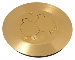 FLOOR BOX COVER ROUND 6-1/4 L BRASS by RACO