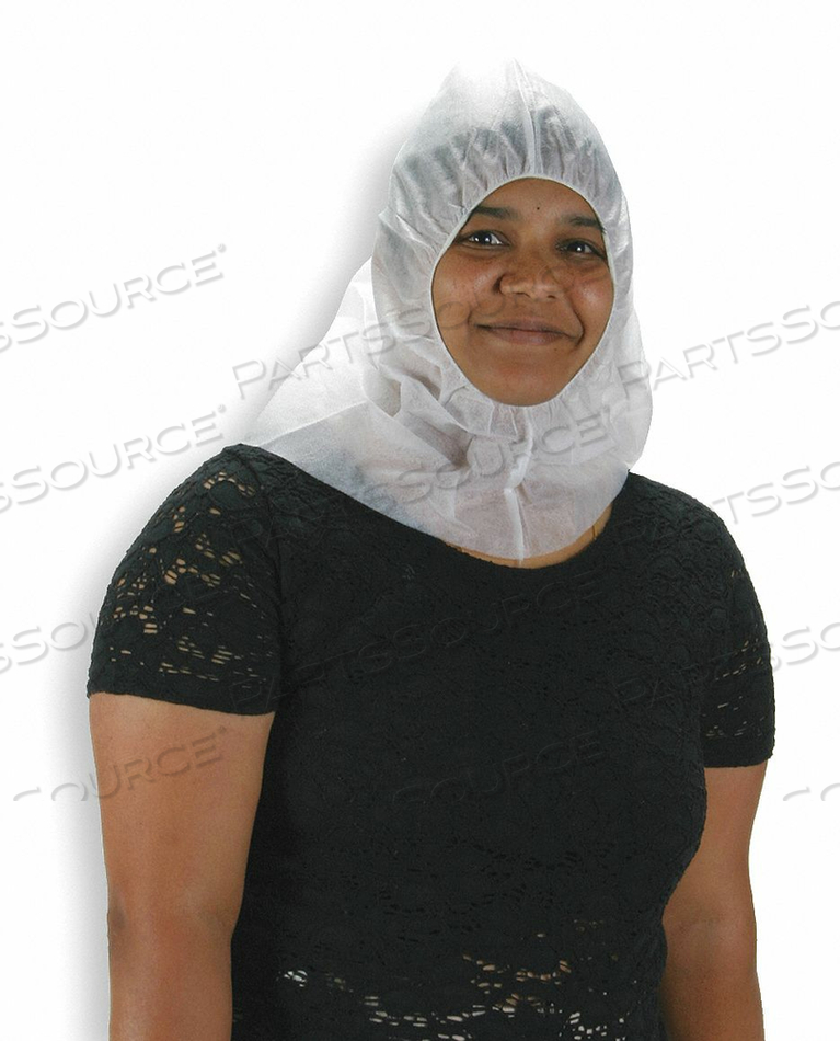 DISPOSABLE HOOD, ANTI-STATIC NO, AREAS COVERED HEAD, NECK, AREAS EXPOSED EYES, MOUTH, NOSE, CLEAN PROCESS STATUS NOT APPLICABLE, CLOSURE TYP by Condor DISPOSABLE HOOD, ANTI-STATIC NO, AREAS COVERED HEAD, NECK, AREAS EXPOSED EYES, MOUTH, NOSE, CLEAN PROCESS STATUS NOT APPLICABLE, CLOSURE TYP by Condor