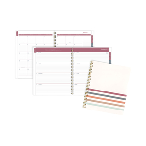 BLAKE WEEKLY/MONTHLY PLANNER, BLAKE BOLD STRIPE ARTWORK, 11 X 8.5, CREAM/BLUE/BROWN COVER, 12-MONTH (JAN TO DEC): 2023 by Cambridge