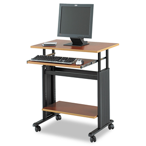 MUV 28" ADJUSTABLE-HEIGHT DESK, 29.5" X 22" X 29" TO 34", CHERRY/BLACK by Safco