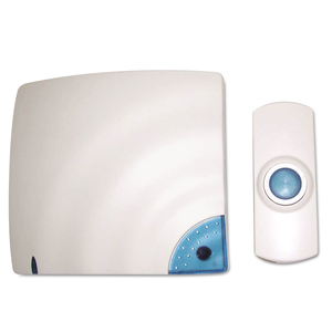 WIRELESS DOORBELL, BATTERY OPERATED, 1.38 X 0.75 X 3.5, BONE by Tatco