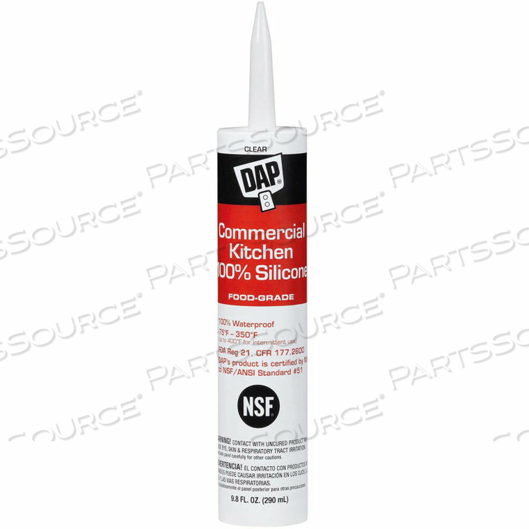 COMMERCIAL KITCHEN 100% SILICONE SEALANT - 9.8 OZ., CLEAR - by DAP Products Inc.
