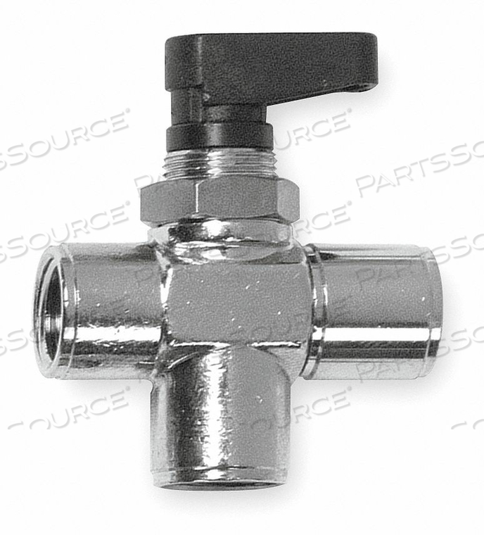 BRASS MINI BALL VALVE 3-WAY FNPT 3/8 IN by Alpha Fittings BRASS MINI BALL VALVE 3-WAY FNPT 3/8 IN by Alpha Fittings