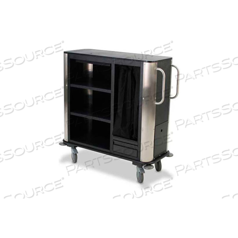 PLASTIC SUITE CART W/STAINLESS STEEL CORNERS & HANDLES, BLACK 