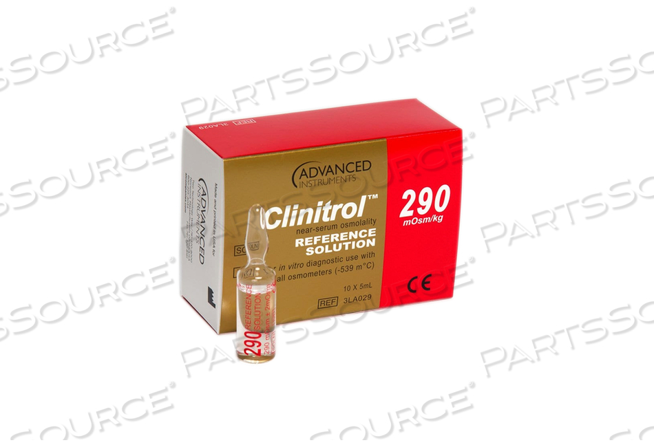 REFERENCE SOLUTION, STANDARD, CLINITROL™ 290, LIQUID FORM, 2ML AMPULES VOLUME, CE STANDARDS by Advanced Instruments REFERENCE SOLUTION, STANDARD, CLINITROL™ 290, LIQUID FORM, 2ML AMPULES VOLUME, CE STANDARDS by Advanced Instruments