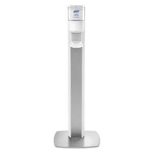 MESSENGER ES6 FLOOR STAND WITH DISPENSER, 1,200 ML, 13.16 X 16.63 X 51.57, SILVER/WHITE by Purell
