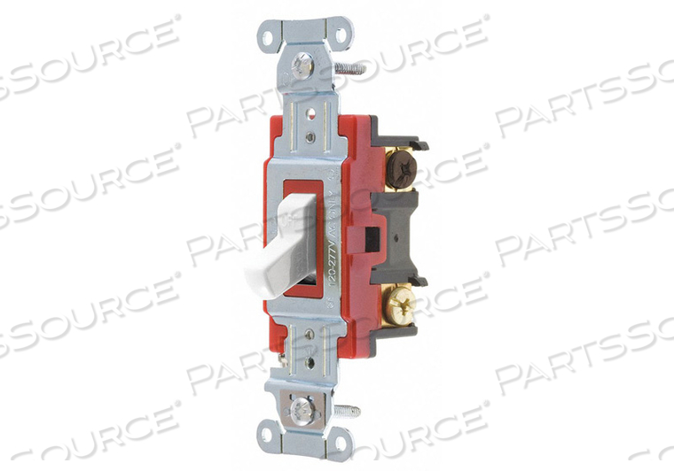 WALL SWITCH, TOGGLE SWITCH, 3-WAY, WHITE, 20 A, SCREW TERMINALS by Hubbell Power Systems WALL SWITCH, TOGGLE SWITCH, 3-WAY, WHITE, 20 A, SCREW TERMINALS by Hubbell Power Systems