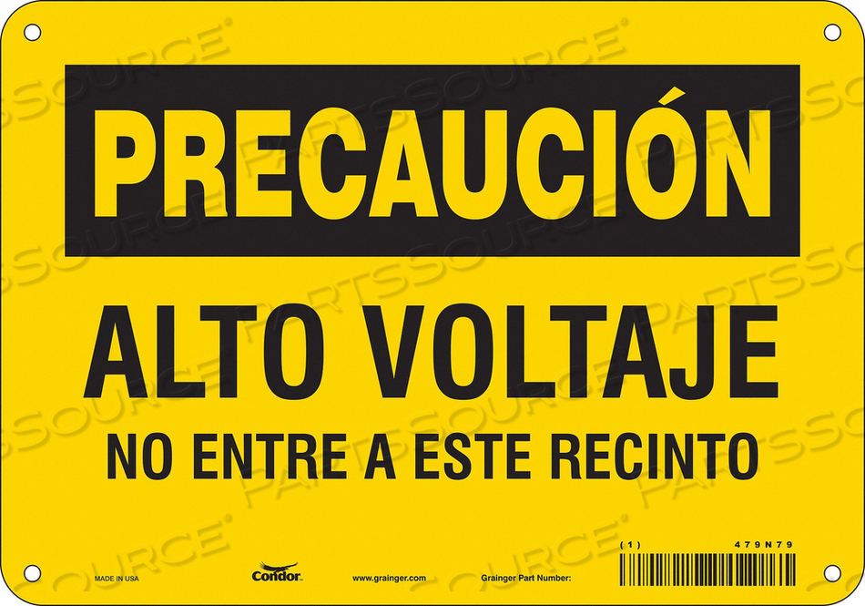 SAFETY SIGN 10 WX7 H 0.032 THICKNESS 