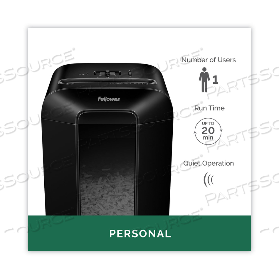 POWERSHRED LX85 CROSS-CUT SHREDDER, 12 MANUAL SHEET CAPACITY by Fellowes