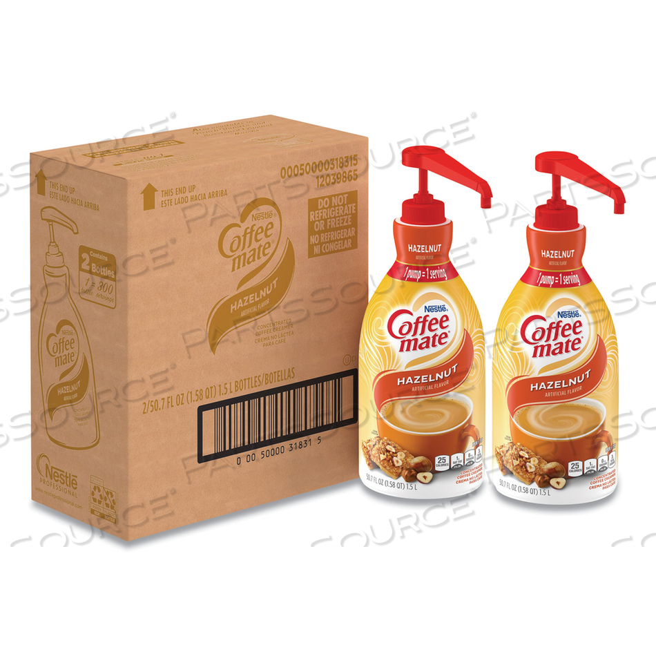 LIQUID COFFEE CREAMER, HAZELNUT, 1.5 LITER PUMP BOTTLE by Coffee-Mate