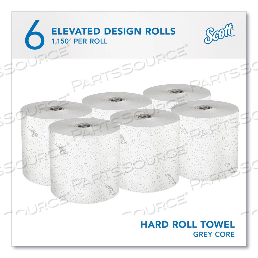 PRO HARD ROLL PAPER TOWELS WITH ELEVATED SCOTT DESIGN FOR SCOTT PRO DISPENSER, GRAY CORE ONLY, 1-PLY, 1,150 FT/CT by Scott